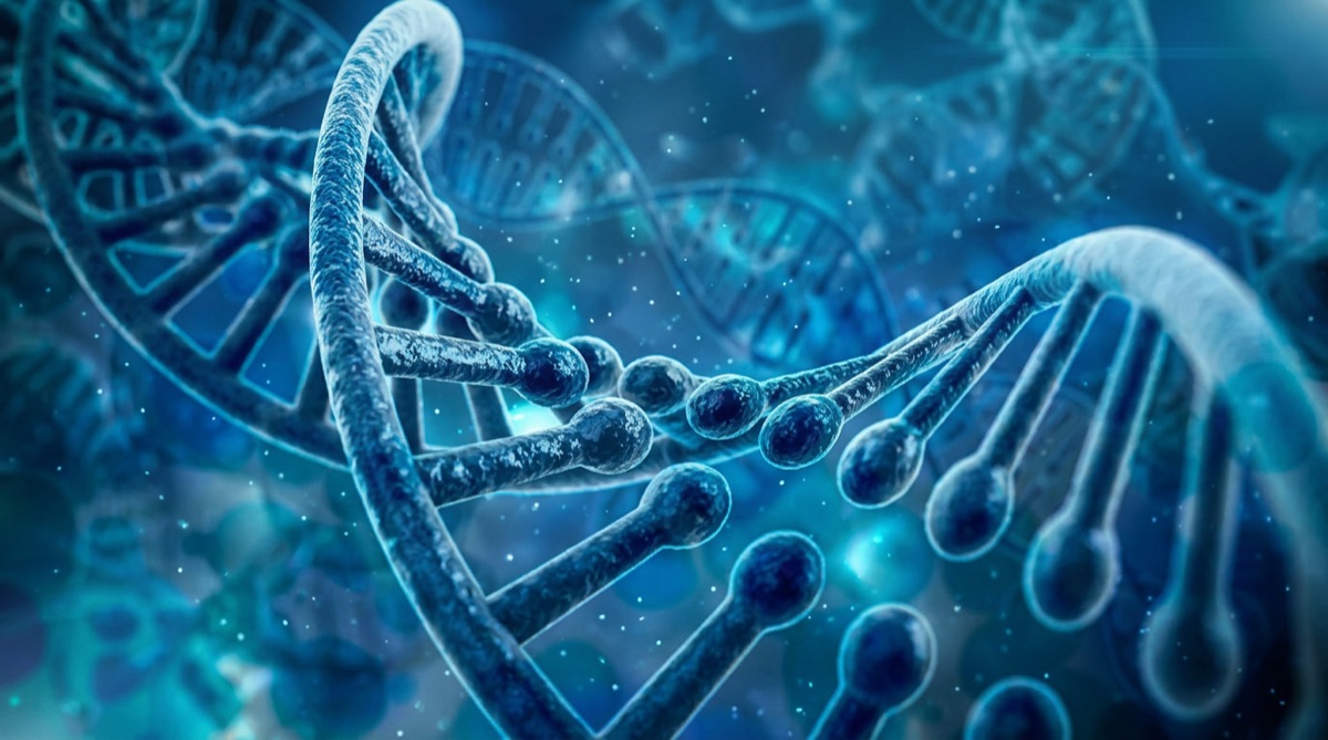 3D illustration of a DNA double helix, representing the genetic sequence analysis at the core of molecular biology research