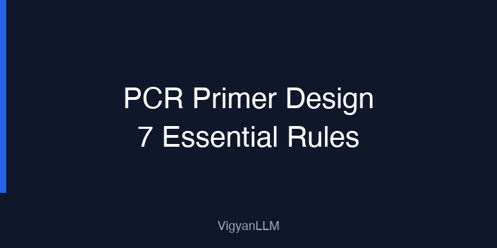 Pcr Primer Design Rules