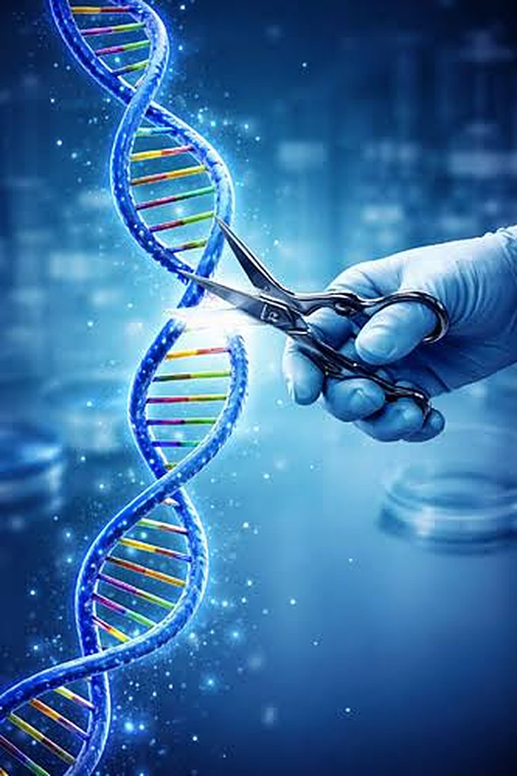 Molecular scissors cutting a DNA strand